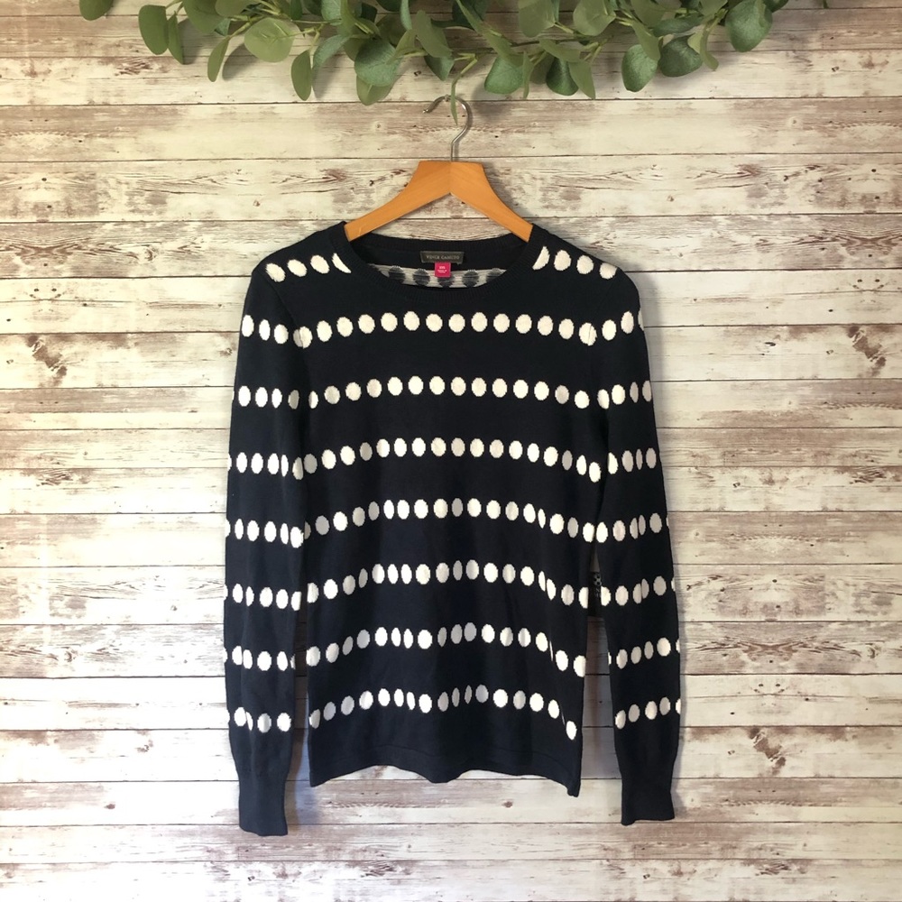 Vince Camuto Sweater navy blue and white size xxs